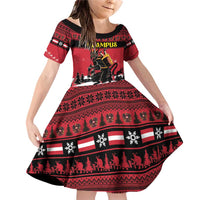 Austria Christmas Family Matching Off Shoulder Short Dress and Hawaiian Shirt Krampus You Were Naughty - Wonder Print Shop