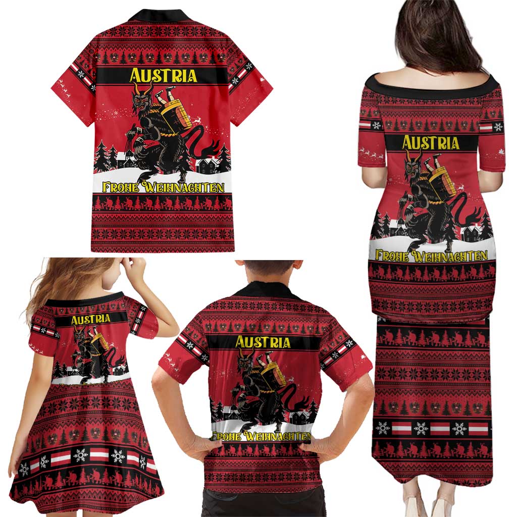 Austria Christmas Family Matching Puletasi and Hawaiian Shirt Krampus You Were Naughty - Wonder Print Shop