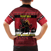 Austria Christmas Family Matching Short Sleeve Bodycon Dress and Hawaiian Shirt Krampus You Were Naughty - Wonder Print Shop