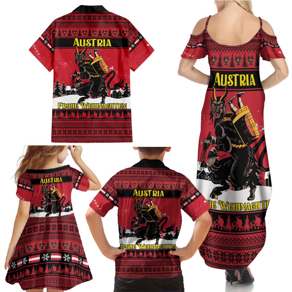 Austria Christmas Family Matching Summer Maxi Dress and Hawaiian Shirt Krampus You Were Naughty - Wonder Print Shop
