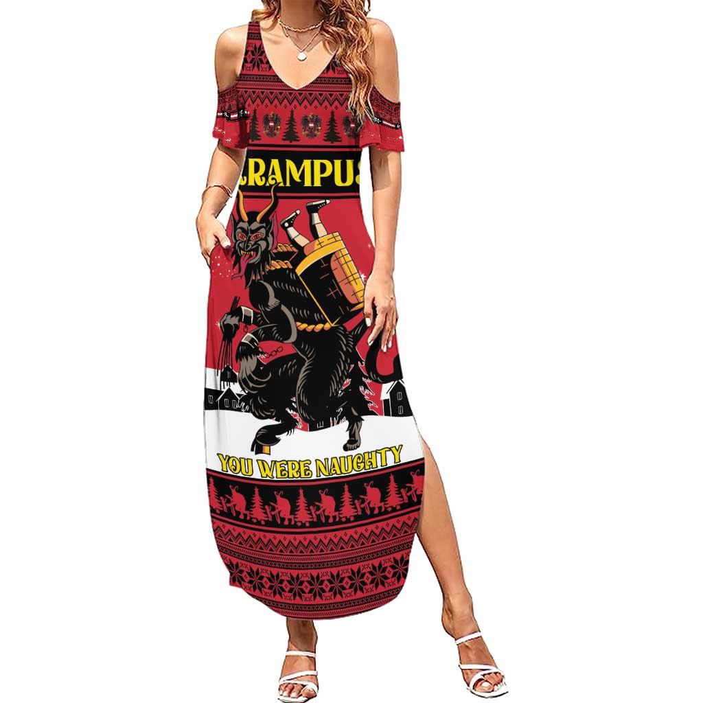 Austria Christmas Family Matching Summer Maxi Dress and Hawaiian Shirt Krampus You Were Naughty - Wonder Print Shop