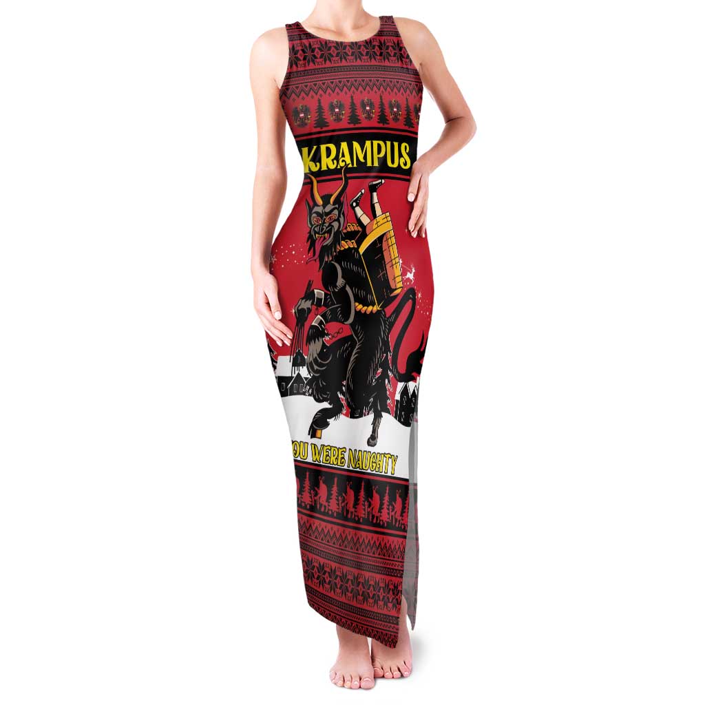 Austria Christmas Family Matching Tank Maxi Dress and Hawaiian Shirt Krampus You Were Naughty - Wonder Print Shop