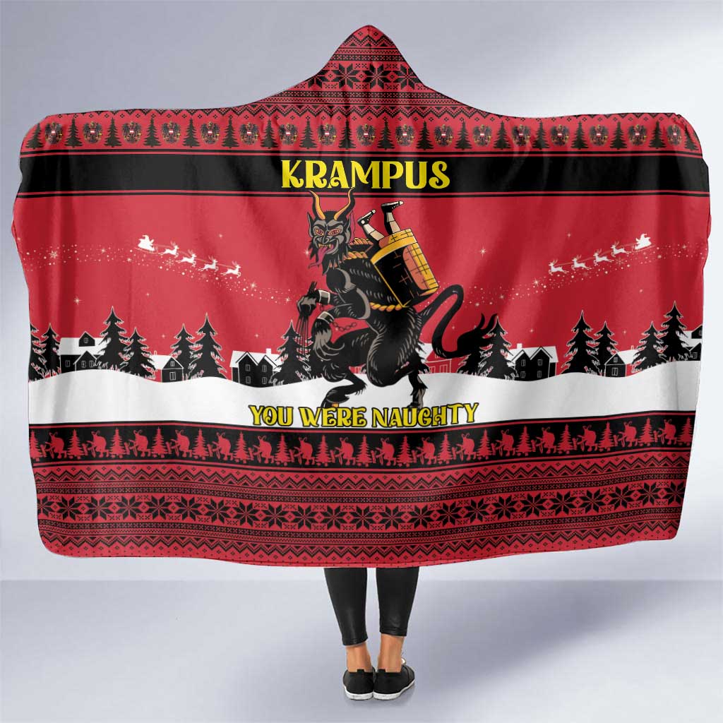 Austria Christmas Hooded Blanket Krampus You Were Naughty - Wonder Print Shop