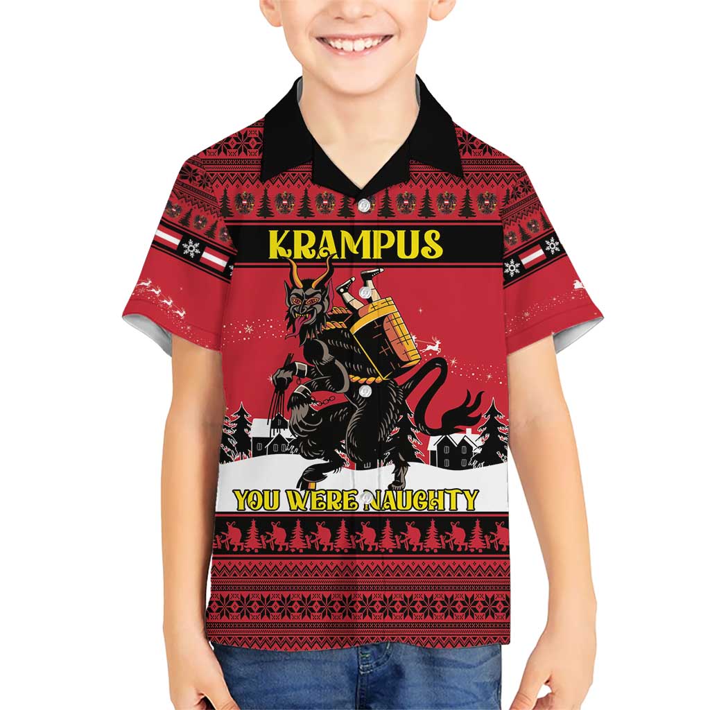 Austria Christmas Kid Hawaiian Shirt Krampus You Were Naughty - Wonder Print Shop