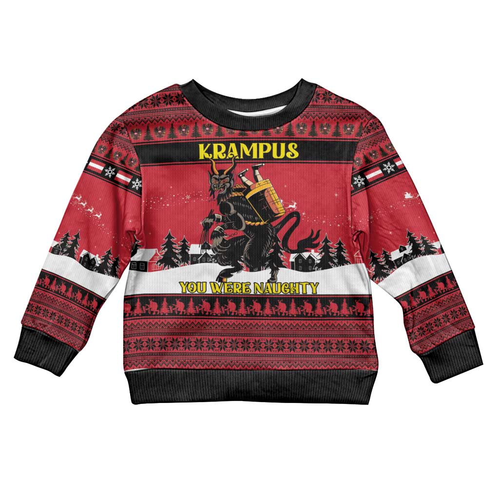 Austria Christmas Kid Ugly Christmas Sweater Krampus You Were Naughty - Wonder Print Shop