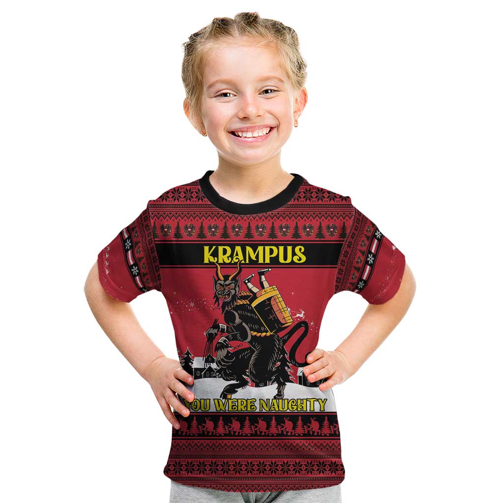 Austria Christmas Kid T Shirt Krampus You Were Naughty - Wonder Print Shop