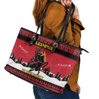 Austria Christmas Leather Tote Bag Krampus You Were Naughty - Wonder Print Shop