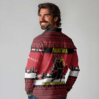 Austria Christmas Long Sleeve Polo Shirt Krampus You Were Naughty - Wonder Print Shop