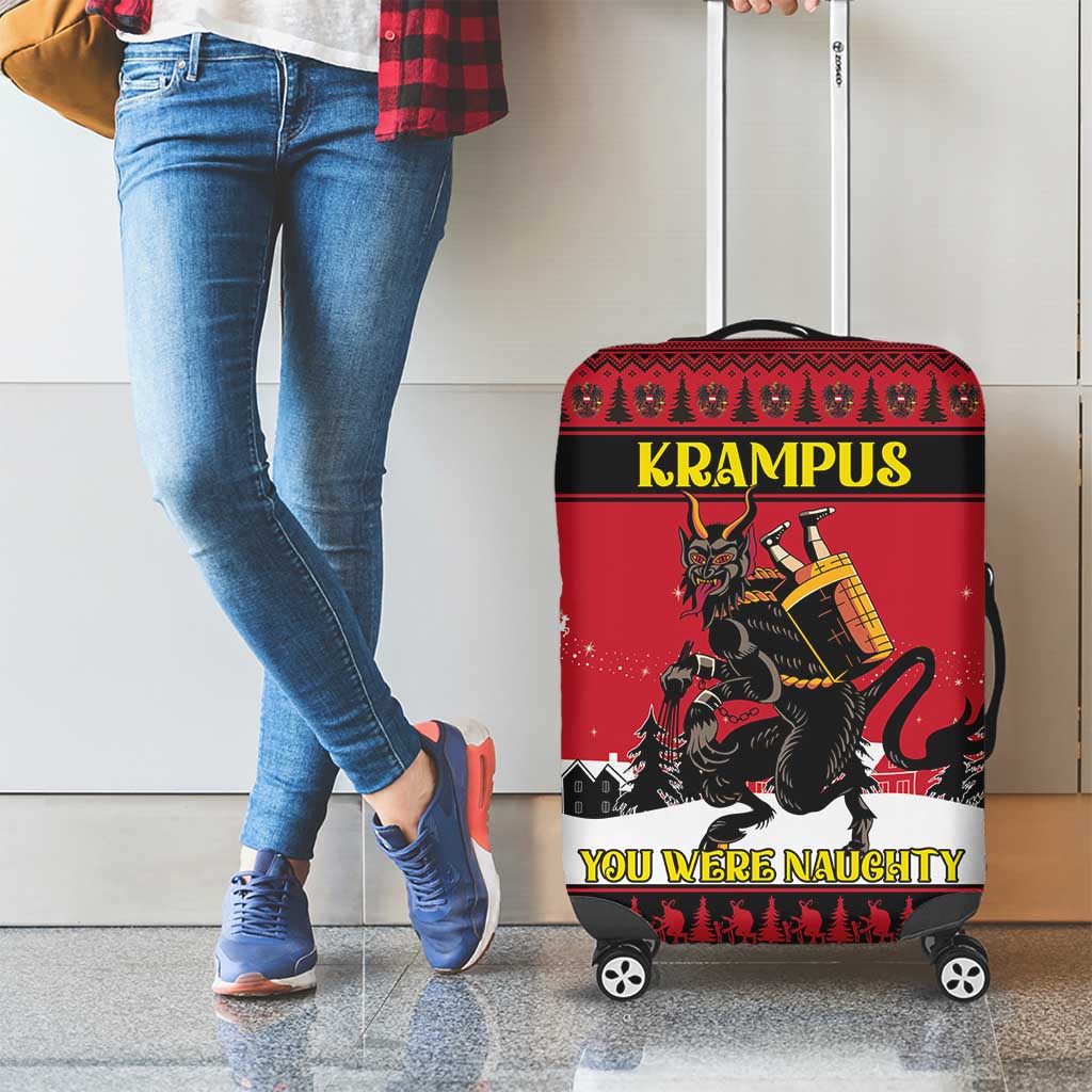 Austria Christmas Luggage Cover Krampus You Were Naughty - Wonder Print Shop