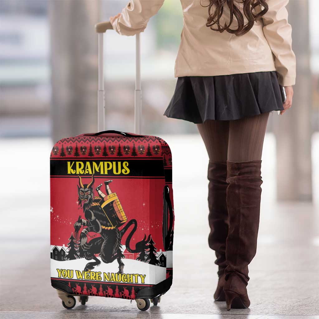 Austria Christmas Luggage Cover Krampus You Were Naughty - Wonder Print Shop