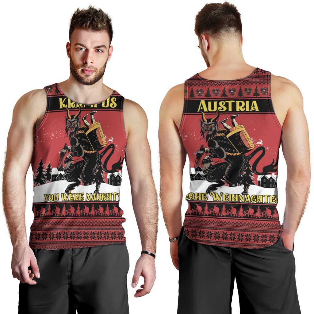 Austria Christmas Men Tank Top Krampus You Were Naughty - Wonder Print Shop