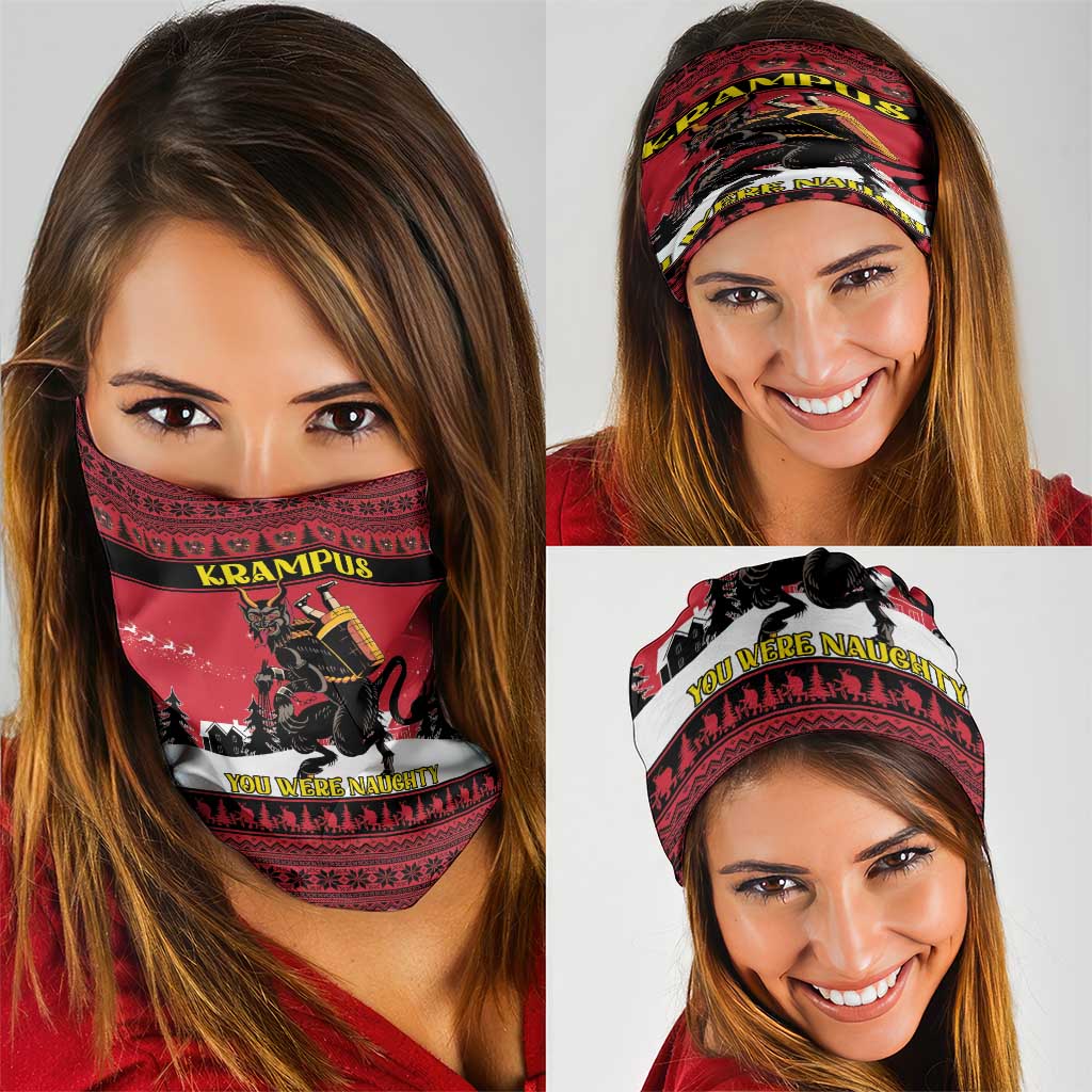 Austria Christmas Neck Gaiter Krampus You Were Naughty - Wonder Print Shop