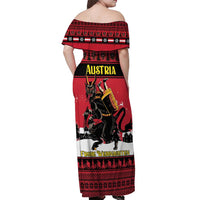 Austria Christmas Off Shoulder Maxi Dress Krampus You Were Naughty - Wonder Print Shop