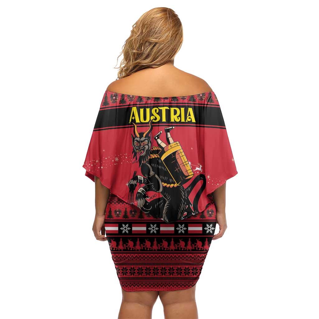Austria Christmas Off Shoulder Short Dress Krampus You Were Naughty - Wonder Print Shop