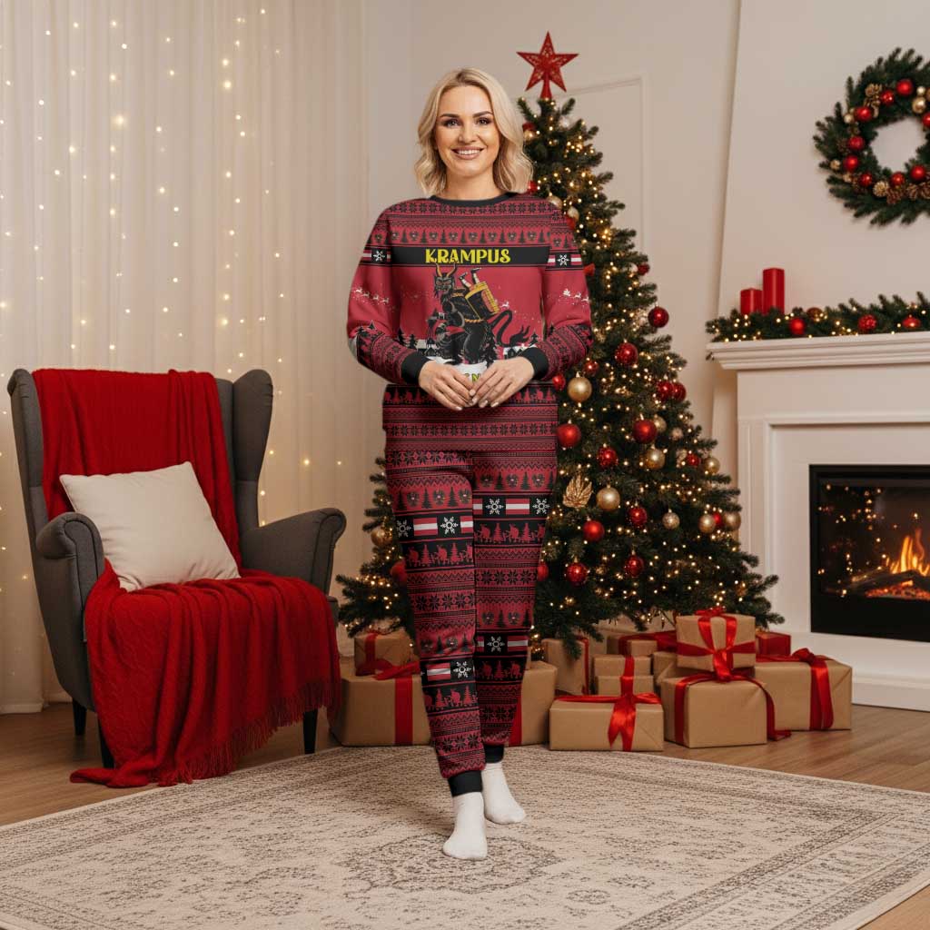 Austria Christmas Pajama Set Krampus You Were Naughty - Wonder Print Shop