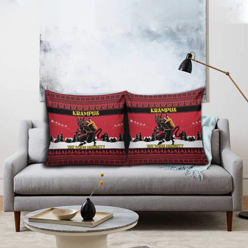 Austria Christmas Pillow Cover Krampus You Were Naughty - Wonder Print Shop