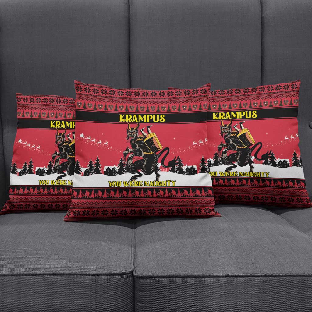 Austria Christmas Pillow Cover Krampus You Were Naughty - Wonder Print Shop