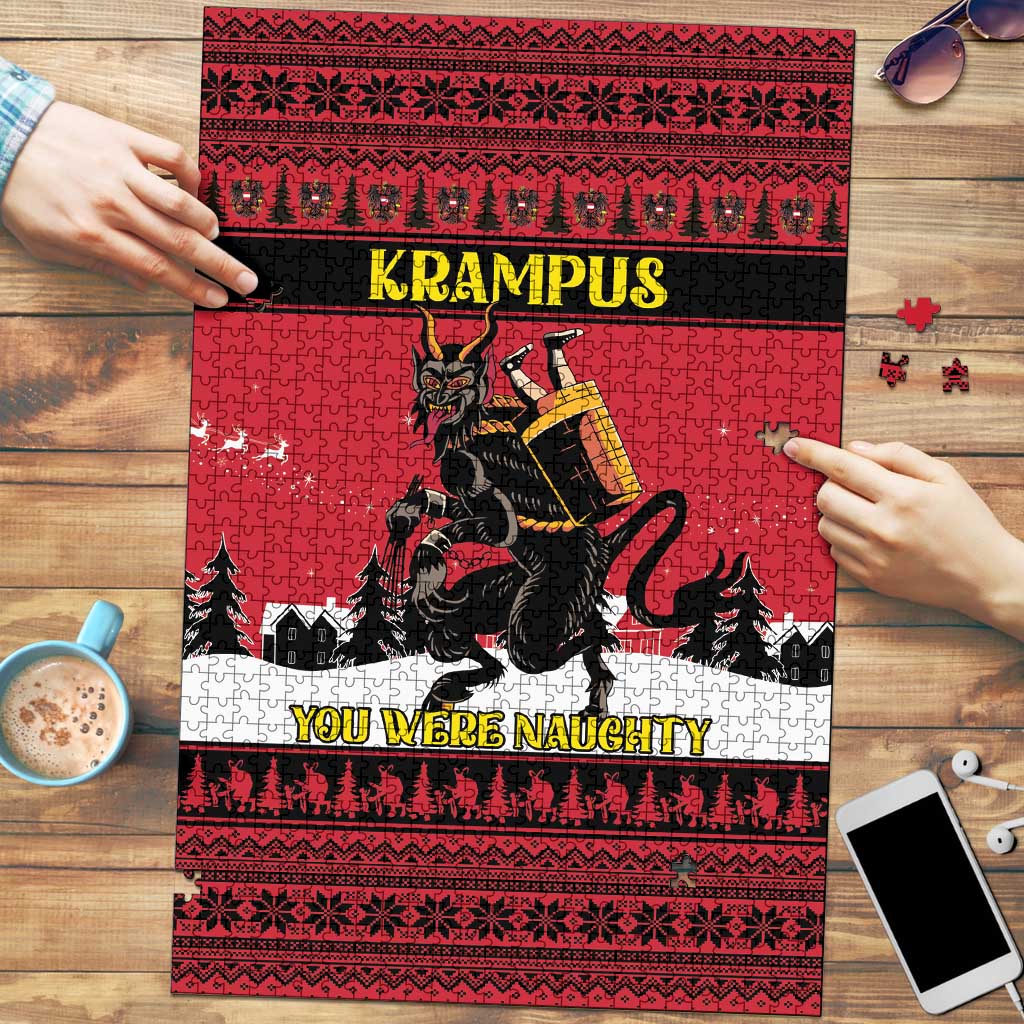 Austria Christmas Puzzle Krampus You Were Naughty - Wonder Print Shop