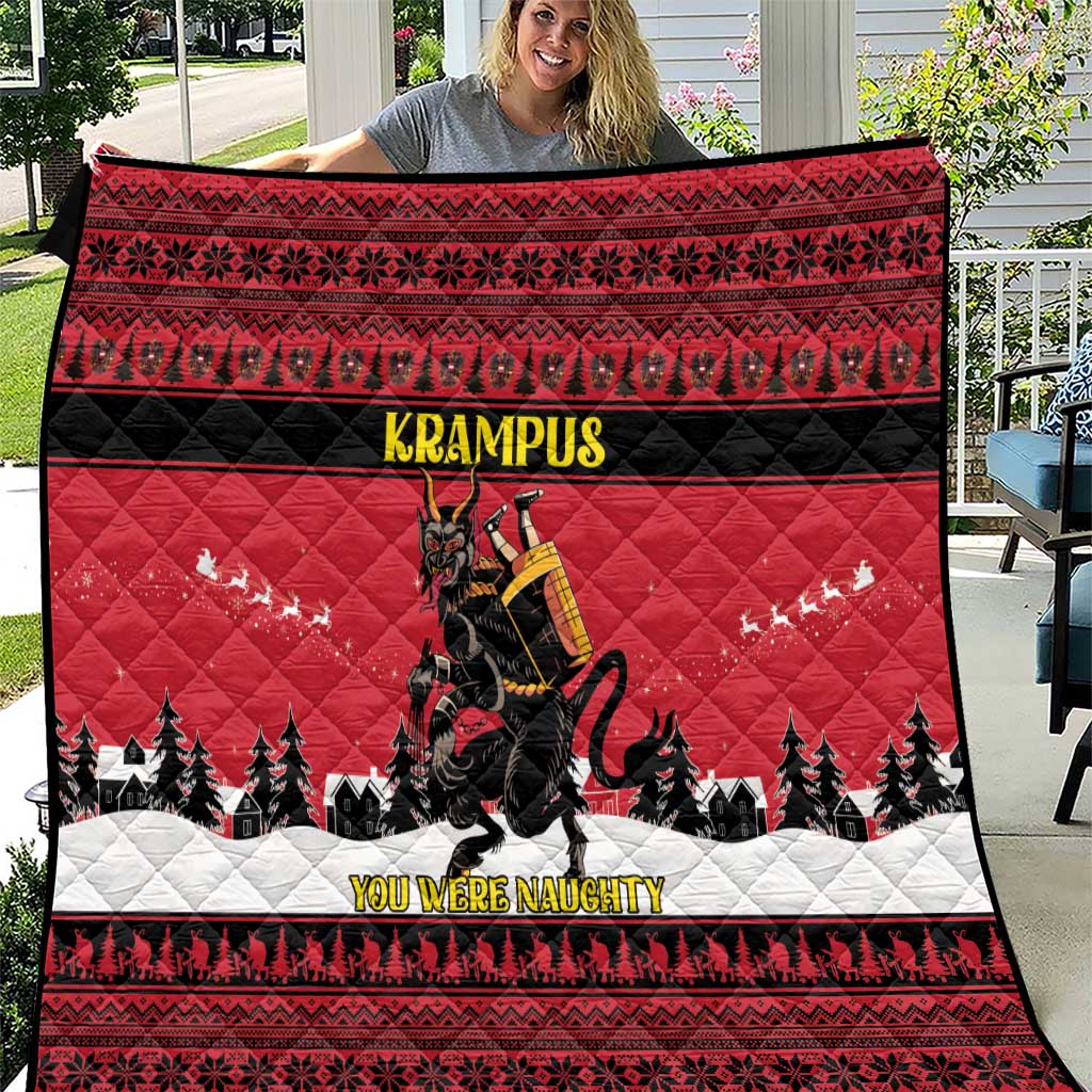 Austria Christmas Quilt Krampus You Were Naughty - Wonder Print Shop
