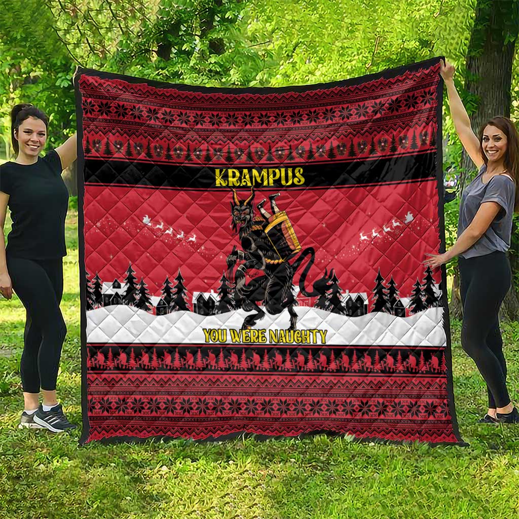 Austria Christmas Quilt Krampus You Were Naughty - Wonder Print Shop