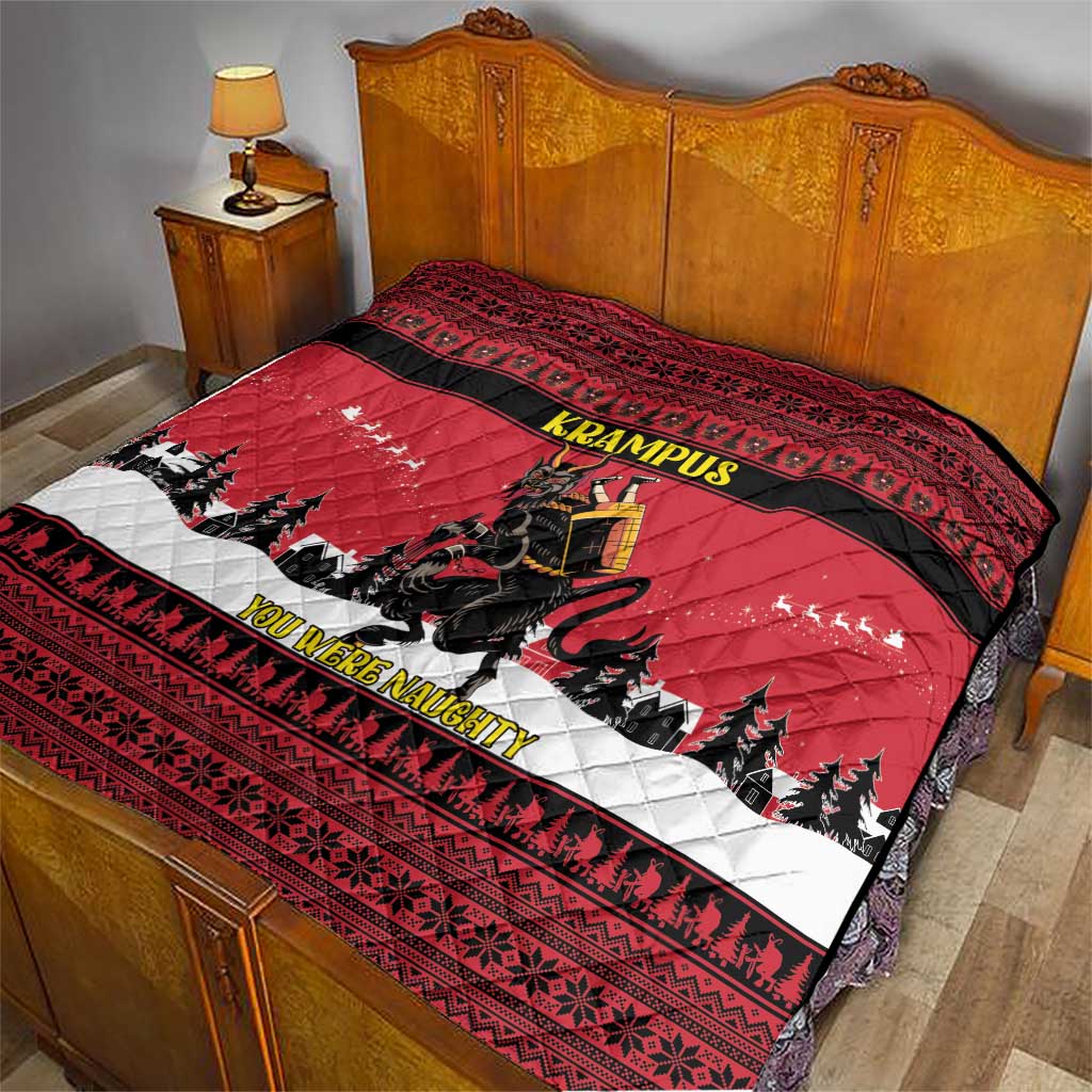 Austria Christmas Quilt Krampus You Were Naughty - Wonder Print Shop