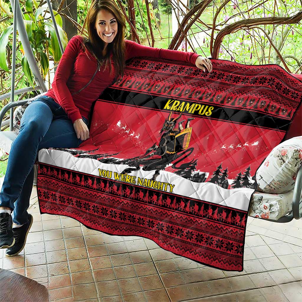 Austria Christmas Quilt Krampus You Were Naughty - Wonder Print Shop