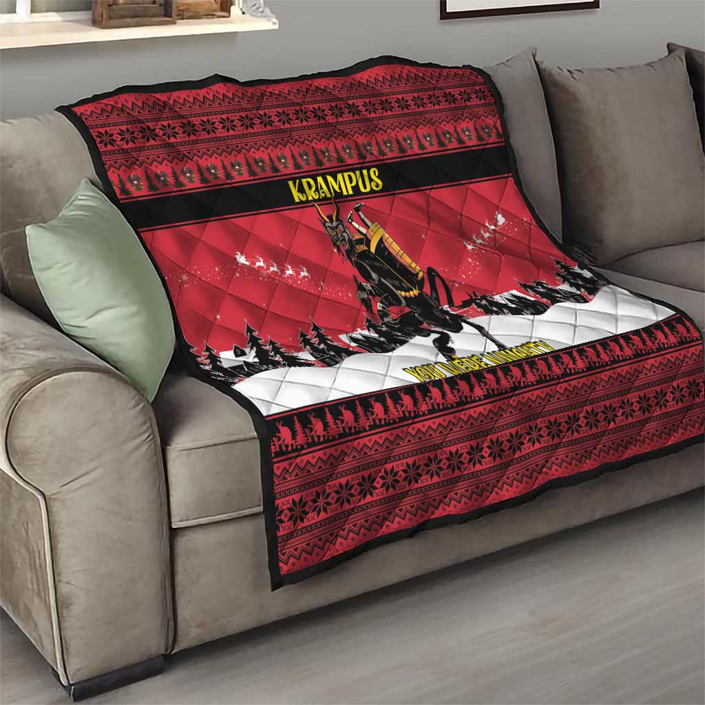 Austria Christmas Quilt Krampus You Were Naughty - Wonder Print Shop