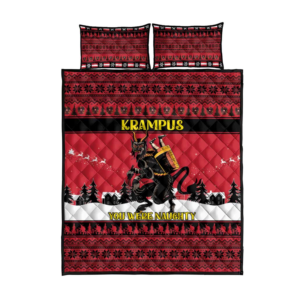 Austria Christmas Quilt Bed Set Krampus You Were Naughty - Wonder Print Shop