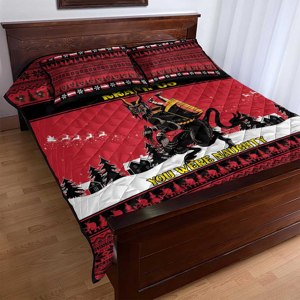 Austria Christmas Quilt Bed Set Krampus You Were Naughty - Wonder Print Shop