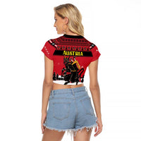 Austria Christmas Raglan Cropped T Shirt Krampus You Were Naughty - Wonder Print Shop