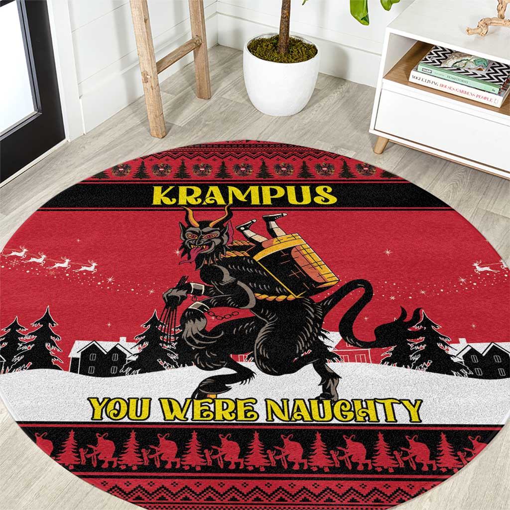 Austria Christmas Round Carpet Krampus You Were Naughty - Wonder Print Shop