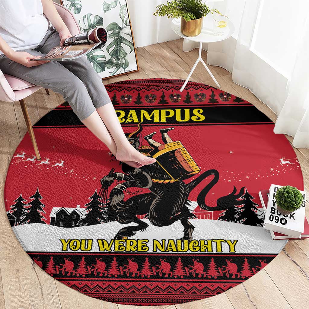 Austria Christmas Round Carpet Krampus You Were Naughty - Wonder Print Shop