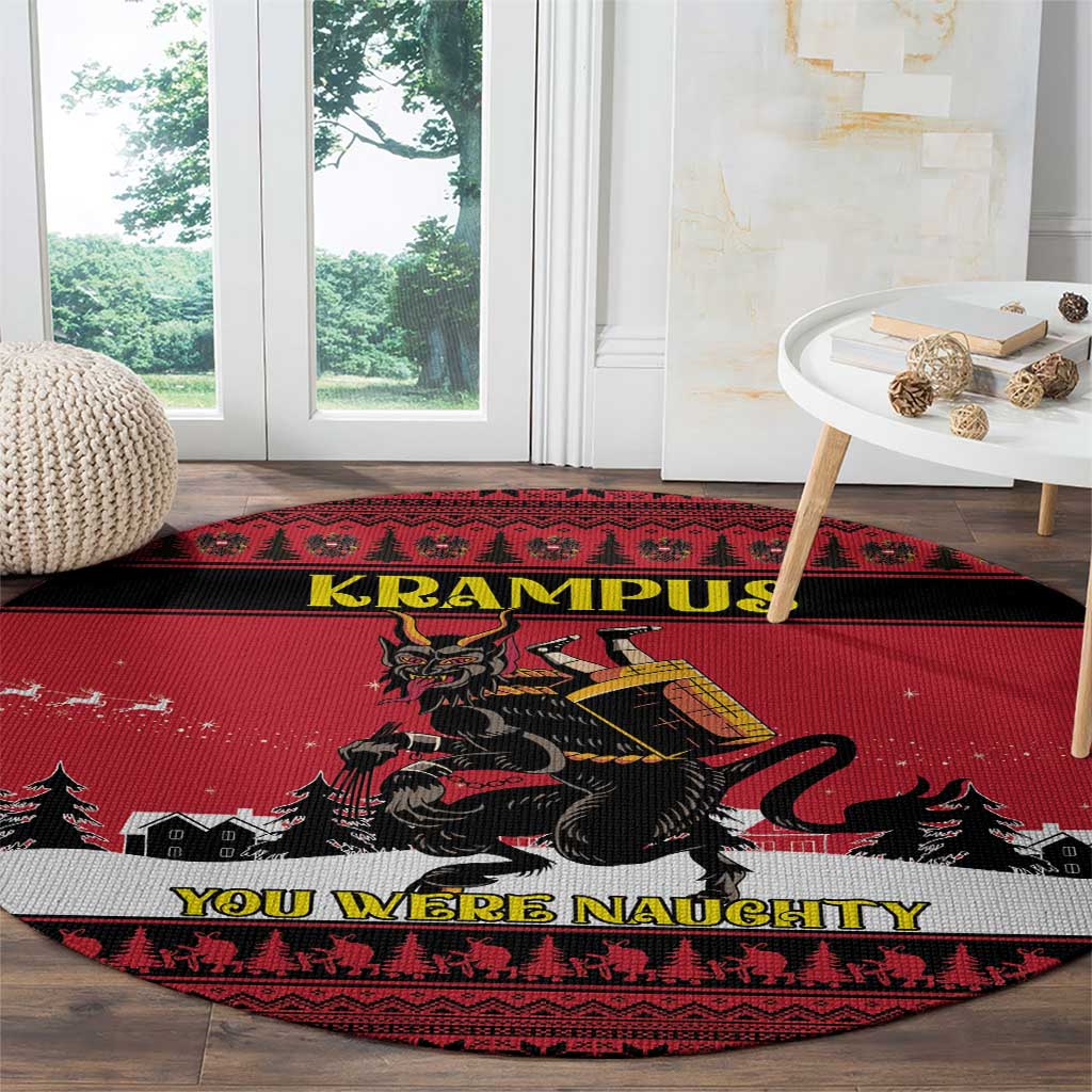 Austria Christmas Round Carpet Krampus You Were Naughty - Wonder Print Shop