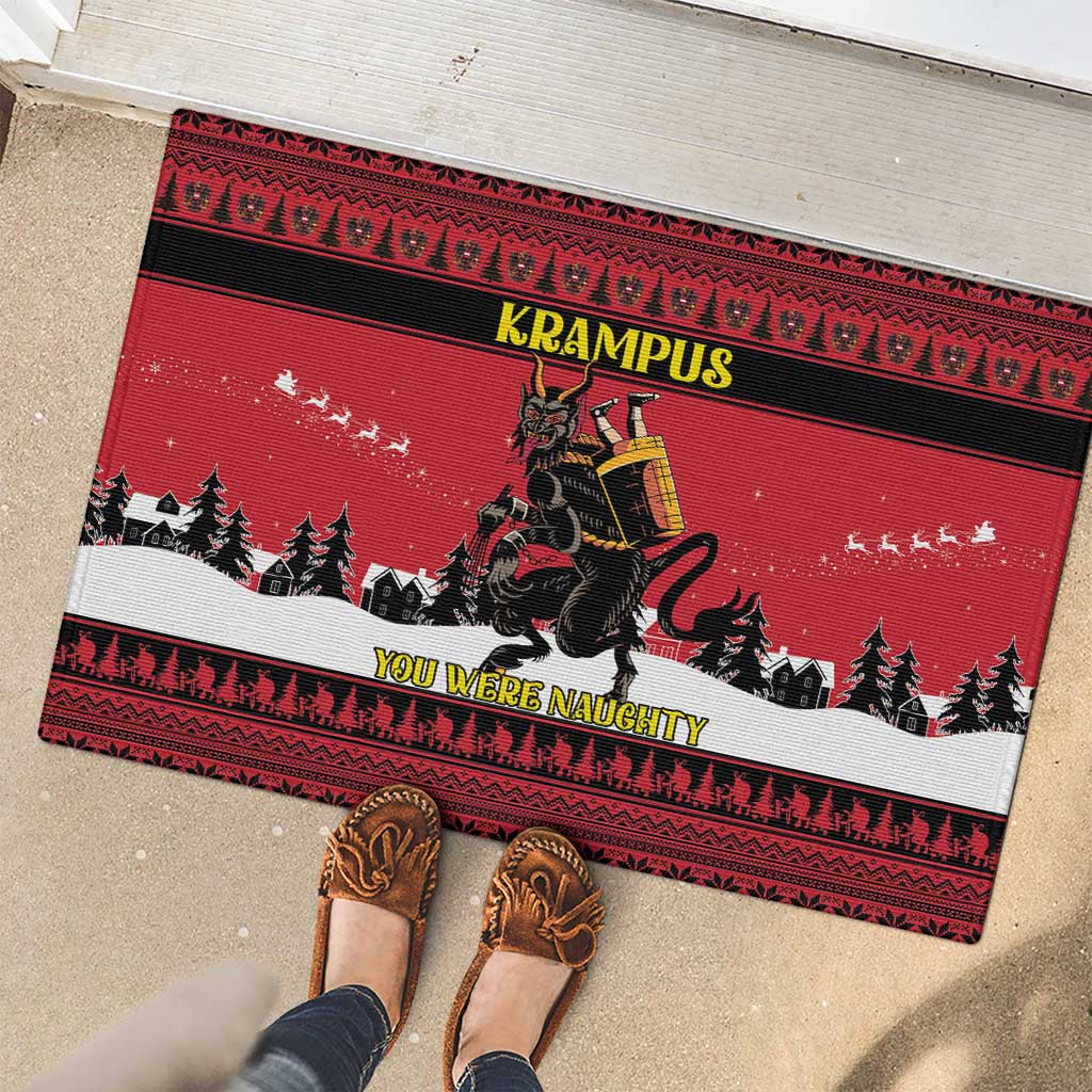 Austria Christmas Rubber Doormat Krampus You Were Naughty - Wonder Print Shop
