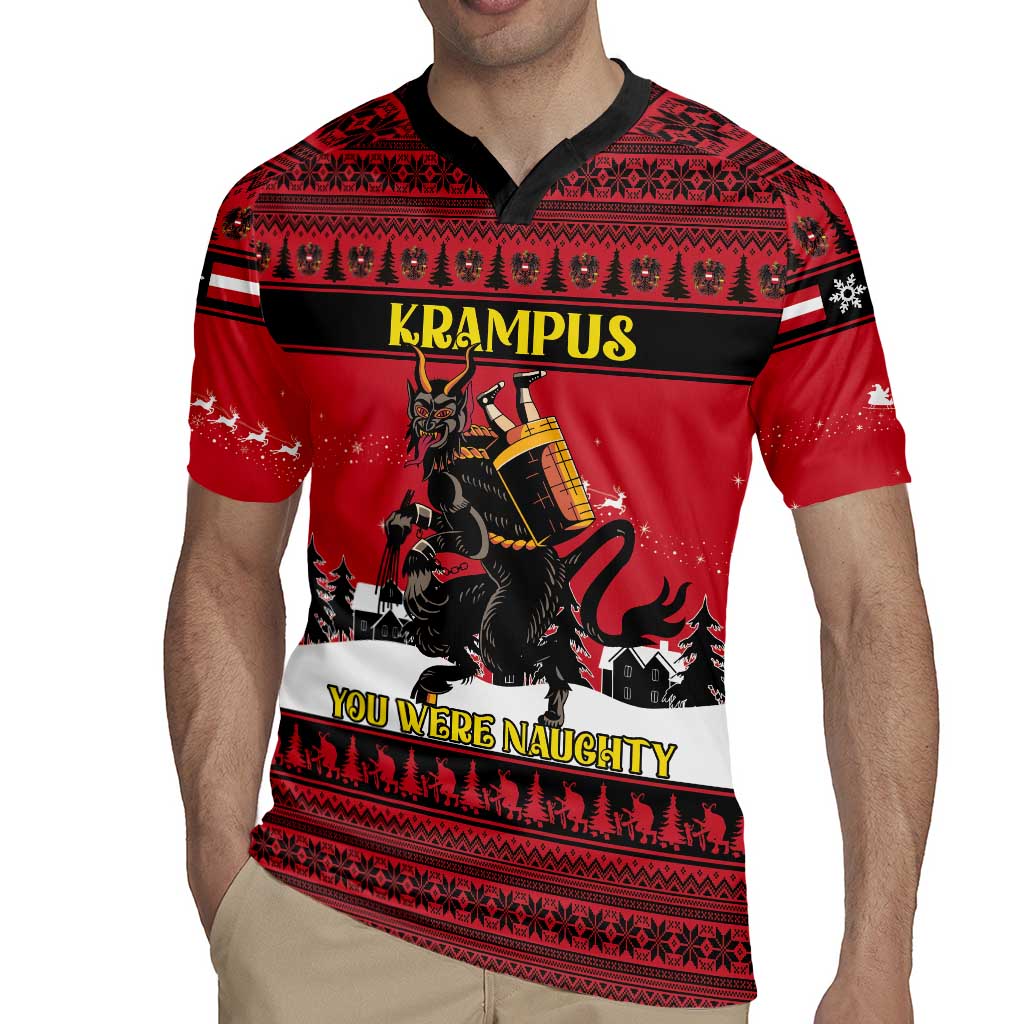 Austria Christmas Rugby Jersey Krampus You Were Naughty - Wonder Print Shop