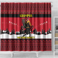 Austria Christmas Shower Curtain Krampus You Were Naughty - Wonder Print Shop