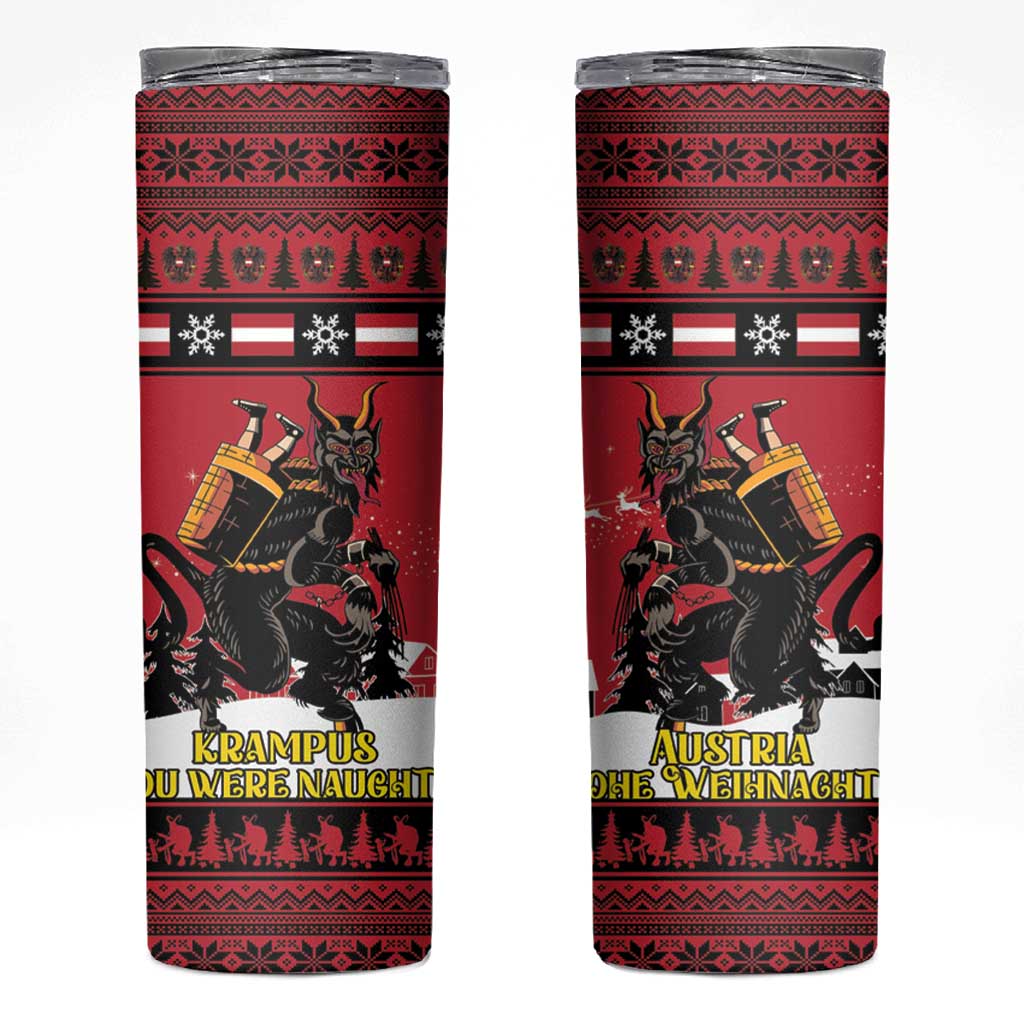Austria Christmas Skinny Tumbler Krampus You Were Naughty - Wonder Print Shop