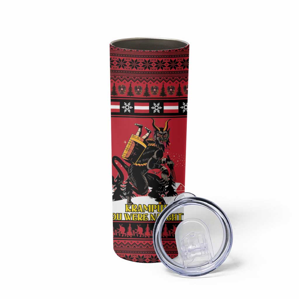 Austria Christmas Skinny Tumbler Krampus You Were Naughty - Wonder Print Shop