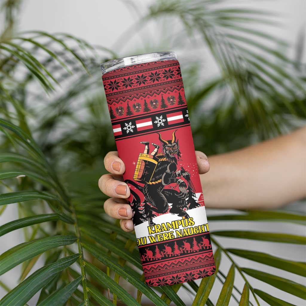 Austria Christmas Skinny Tumbler Krampus You Were Naughty - Wonder Print Shop