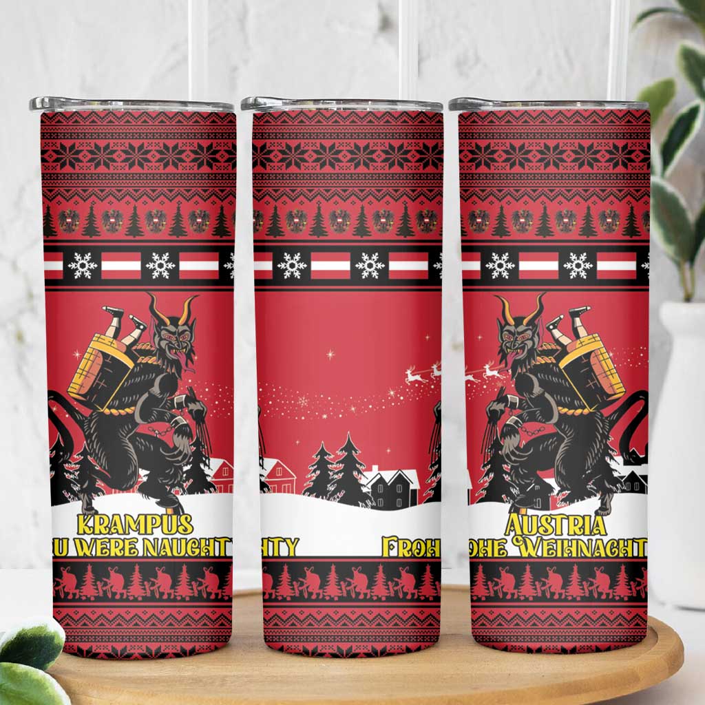 Austria Christmas Skinny Tumbler Krampus You Were Naughty - Wonder Print Shop