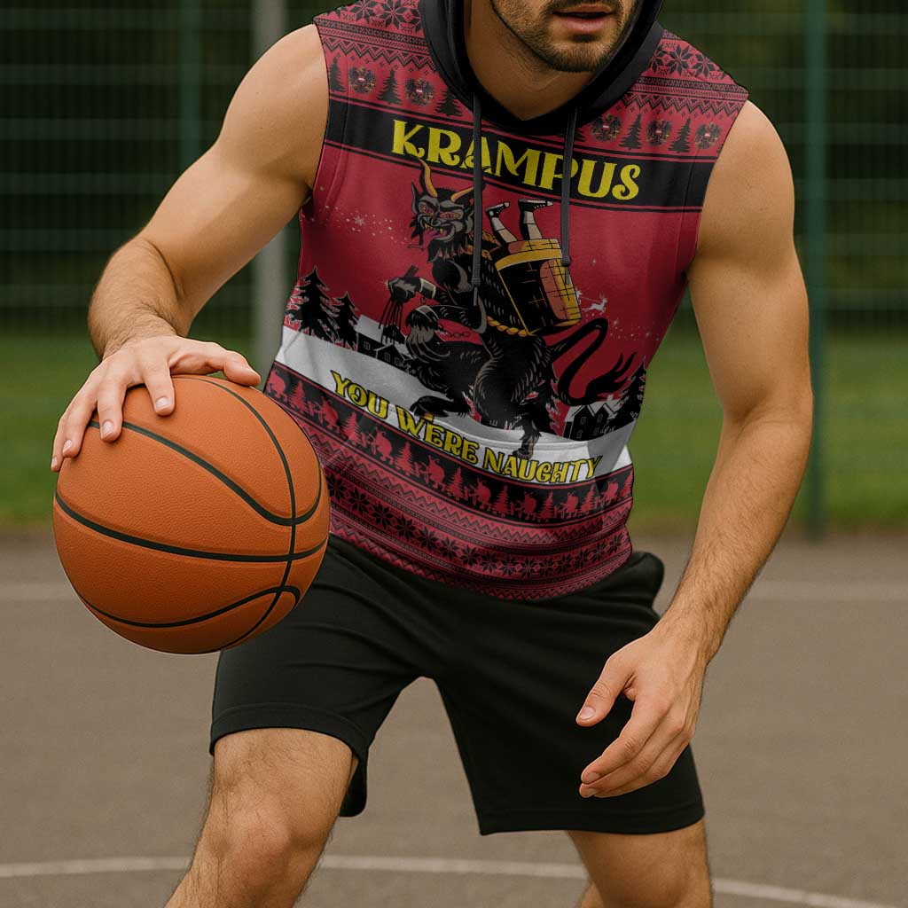 Austria Christmas Sleeveless Hoodie Krampus You Were Naughty - Wonder Print Shop