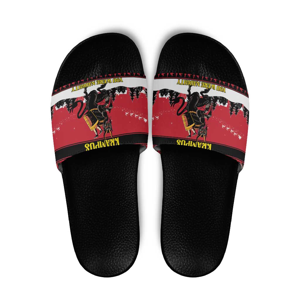 Austria Christmas Slide Sandals Krampus You Were Naughty - Wonder Print Shop