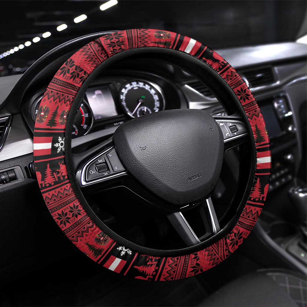 Austria Christmas Steering Wheel Cover Krampus You Were Naughty - Wonder Print Shop