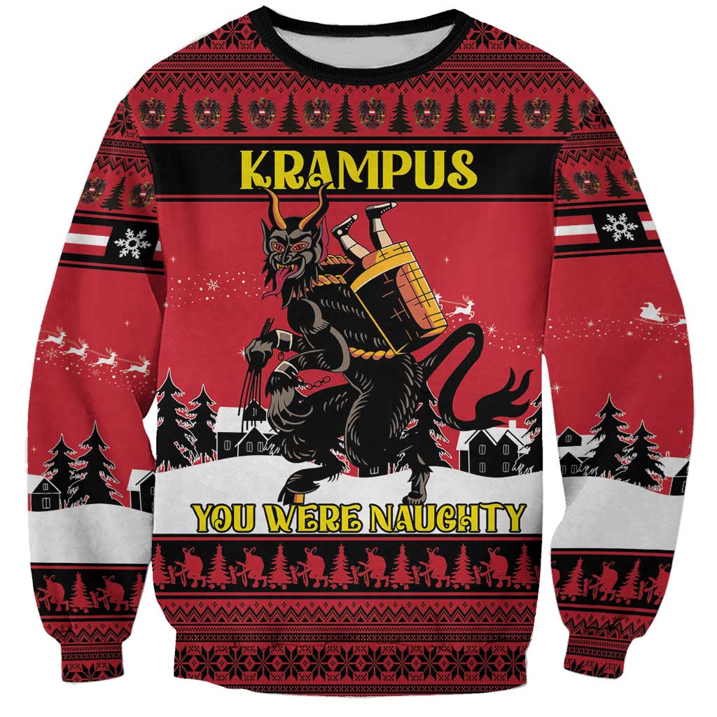 Austria Christmas Sweatshirt Krampus You Were Naughty - Wonder Print Shop