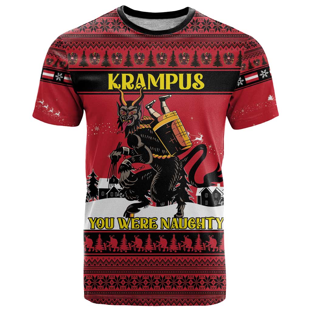 Austria Christmas T Shirt Krampus You Were Naughty - Wonder Print Shop