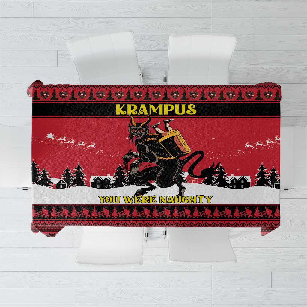Austria Christmas Tablecloth Krampus You Were Naughty - Wonder Print Shop