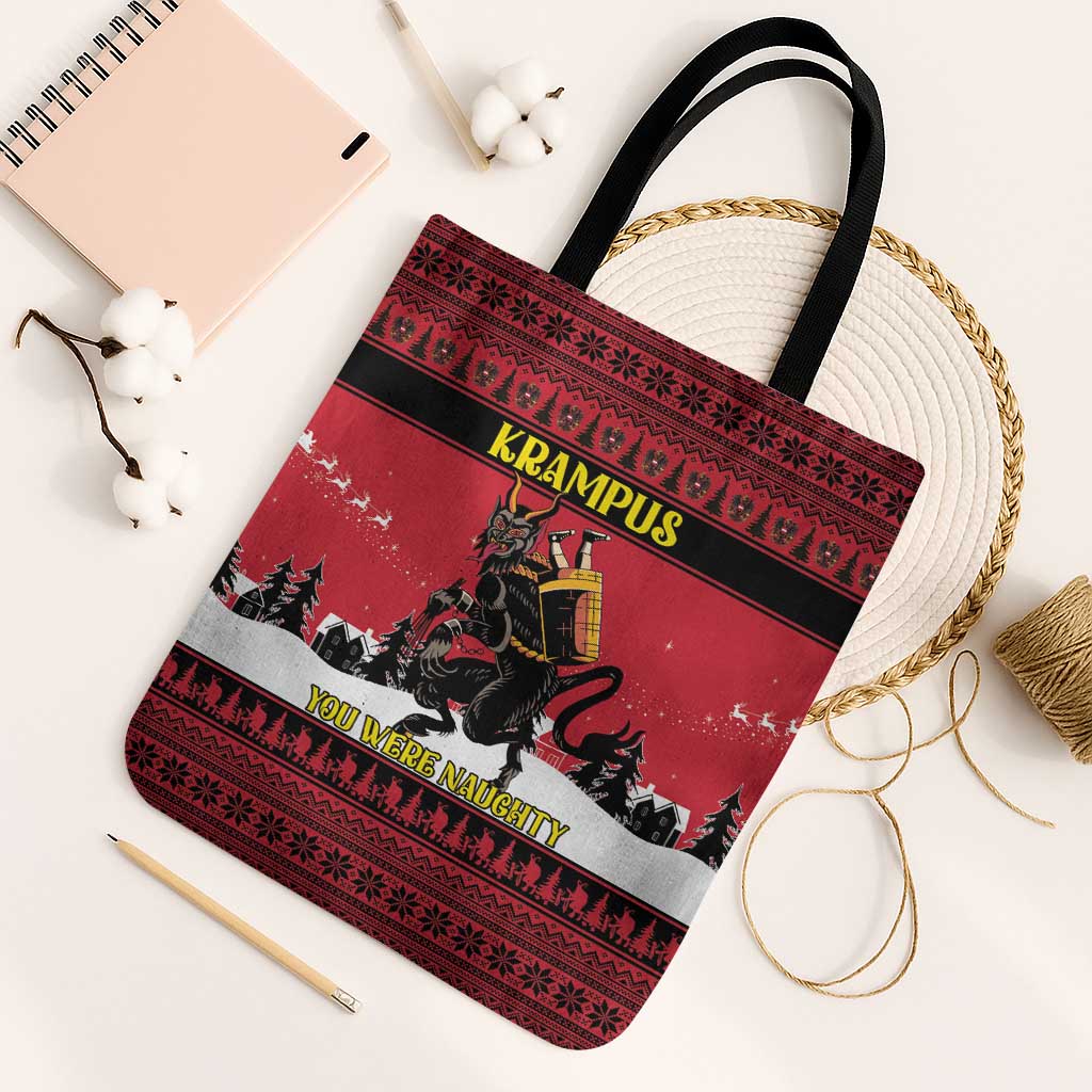 Austria Christmas Tote Bag Krampus You Were Naughty - Wonder Print Shop