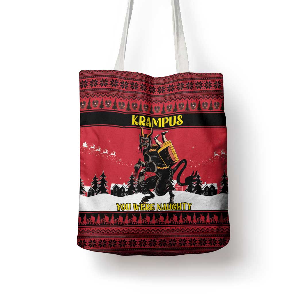 Austria Christmas Tote Bag Krampus You Were Naughty - Wonder Print Shop