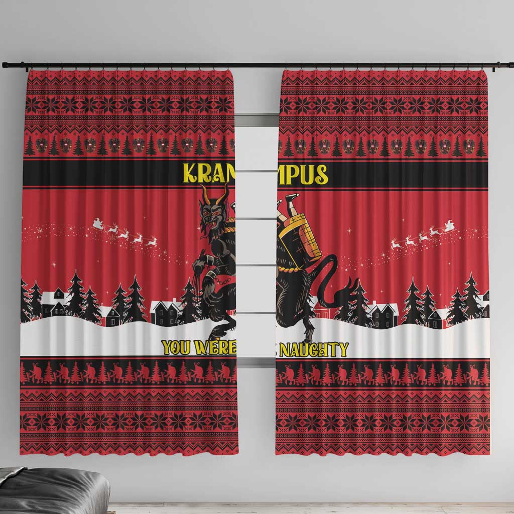 Austria Christmas Window Curtain Krampus You Were Naughty - Wonder Print Shop