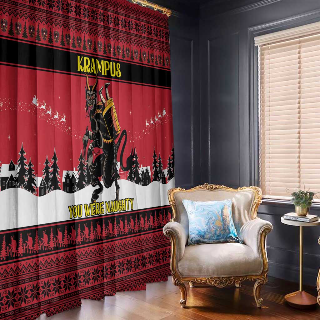 Austria Christmas Window Curtain Krampus You Were Naughty - Wonder Print Shop